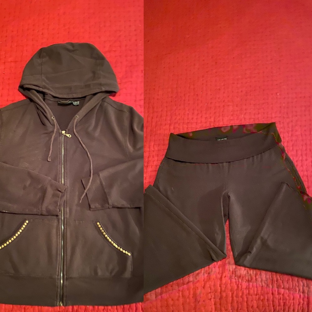 The Limited Brown Lounge Suit, XL/L, Cropped Pant